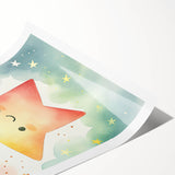 Nursery Wall Art – Smiling Star Stretched Canvas for Kids