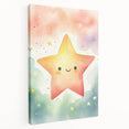 Nursery Wall Art – Smiling Star Stretched Canvas for Kids