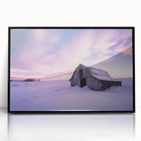 Black-framed acrylic artwork featuring a serene landscape scene, showcasing vibrant colors and intricate details, perfect for enhancing home decor.