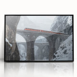 Framed acrylic artwork of a modern landscape bridge in black, showcasing intricate details and vibrant colors, perfect for contemporary home decor. Ideal for art enthusiasts seeking unique wall accents.
