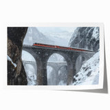 Landscape bridge illustration on rolled canvas print, showcasing vibrant colors and intricate details, securely packaged in a durable cardboard tube for easy transport. Perfect for home decor enthusiasts seeking unique art pieces.