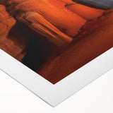 Landscape canvas print showcasing vibrant canyons in rich earth tones, designed for home decor, rolled for easy shipping and display. Perfect for modern interiors.