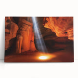 Stretched canvas artwork depicting a vibrant landscape of canyons, showcasing rich colors and intricate textures, perfect for enhancing home decor.