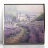 Framed acrylic wall art showcasing a serene countryside landscape with lush greenery and vibrant skies, elegantly designed to enhance home decor.
