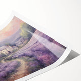 Landscape wall art print featuring a serene countryside scene with rolling hills and vibrant greenery, rolled and ready for display in a sturdy cardboard tube. Ideal for home decor enthusiasts seeking a peaceful nature-inspired aesthetic.