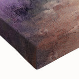 Close-up of a stretched canvas wall art featuring a serene countryside landscape with vibrant greens and soft blues, ideal for home decor and nature lovers.