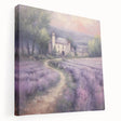 Stretched canvas wall art depicting a serene countryside landscape with rolling hills, vibrant green fields, and a clear blue sky, perfect for home decor.