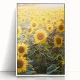 Framed acrylic artwork showcasing a serene countryside landscape with rolling hills and lush greenery, set against a crisp white frame, ideal for home decor.