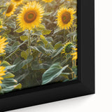 Framed canvas art showcasing a vibrant countryside landscape, highlighting lush green fields and a serene sky, perfect for home decor enthusiasts.