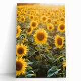 Stretched canvas artwork depicting a serene countryside landscape, showcasing rolling hills and vibrant greenery, ideal for home decor and nature enthusiasts.