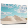 Desert landscape acrylic art piece displayed from a side view, featuring vibrant colors and intricate details, pinned for a refined presentation, ideal for modern decor.