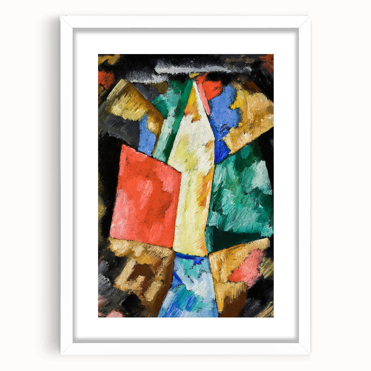 Modern Wall Art: Bold Abstract Composition in Blue, Yellow, and Green
