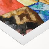 Modern Wall Art: Bold Abstract Composition in Blue, Yellow, and Green