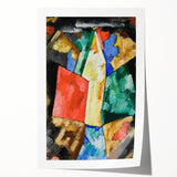 Modern Wall Art: Bold Abstract Composition in Blue, Yellow, and Green