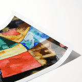 Modern Wall Art: Bold Abstract Composition in Blue, Yellow, and Green