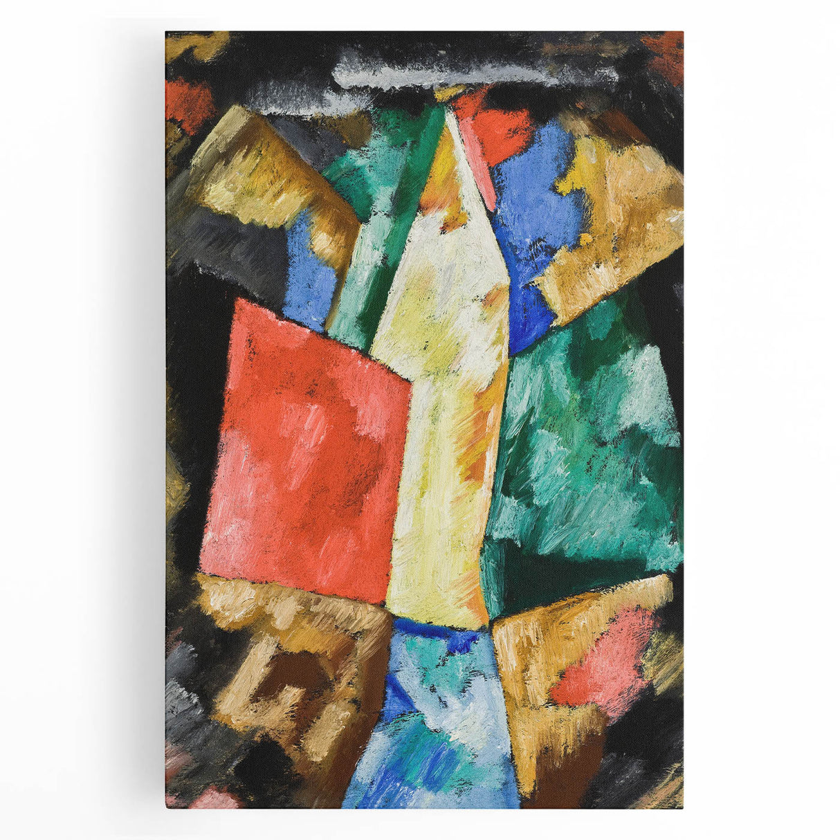 Modern Wall Art: Bold Abstract Composition in Blue, Yellow, and Green