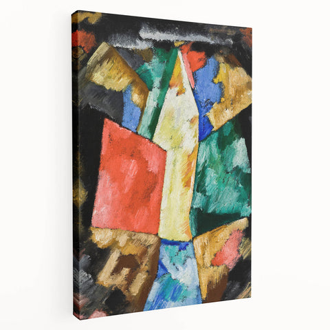 Modern Wall Art: Bold Abstract Composition in Blue, Yellow, and Green