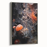 Landscape art painting of natural close-ups in vibrant colors on a framed canvas, ideal for living room decor.