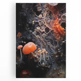 Black and white landscape painting on stretched canvas featuring a serene natural scene, ideal for bedroom wall art.