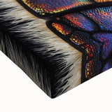 Black and white landscape art painting on stretched canvas featuring a detailed close-up of an animal.