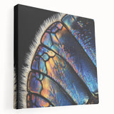 Close-up image of a frog on a leaf, predominantly green tones, stretched canvas, ideal for kitchen wall art.