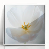 Art deco poster featuring close-up floral designs in soft pastel shades, acrylic framed, ideal for nursery wall art.