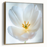 Framed canvas featuring a close-up of silver and gold florals, ideal for vintage bedroom ambiance.