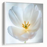 A vintage poster art of colorful florals on a black background, printed on extra large framed canvas.