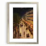 Textured abstract art print in muted gray and blue tones, framed in silver, ideal for modern bedroom ambiance.