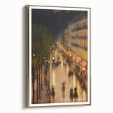 Framed canvas depicting a vintage landscape painting in muted earth tones, ideal for bedroom wall art.