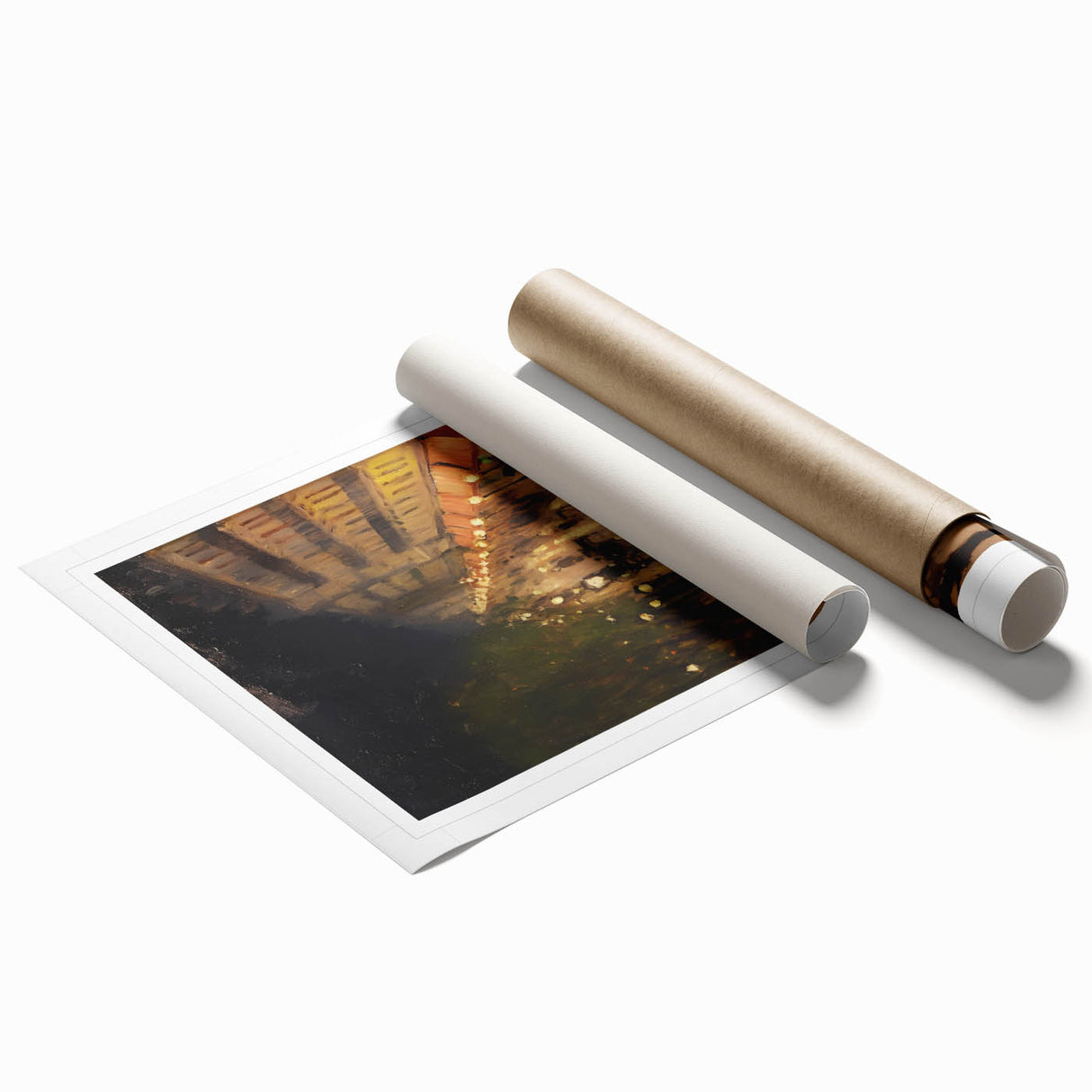 Extra large rolled print of floral art featuring soft pastel shades.