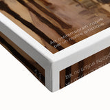 Large art featuring a black and white landscape painting on stretched canvas, suitable for bedroom decor.