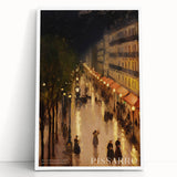 Large black and white canvas print of Camille Pissarro's impressionist artwork, ideal for kitchen wall art or bedroom decor.