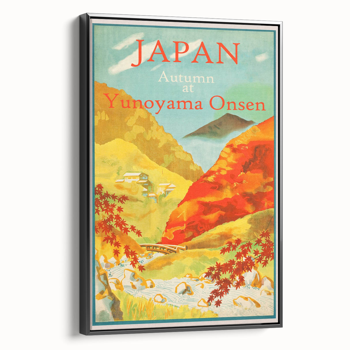 Vintage Japan Travel Poster | Autumn at Yunoyama Onsen Art Print