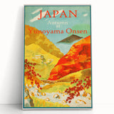 Vintage Japan Travel Poster | Autumn at Yunoyama Onsen Art Print