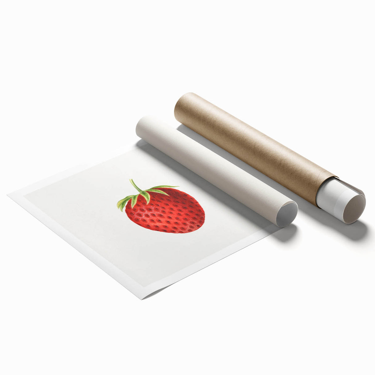 Vintage Botanical Strawberry Print | Realism Strawberry Art Illustration