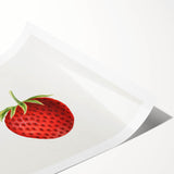 Vintage Botanical Strawberry Print | Realism Strawberry Art Illustration