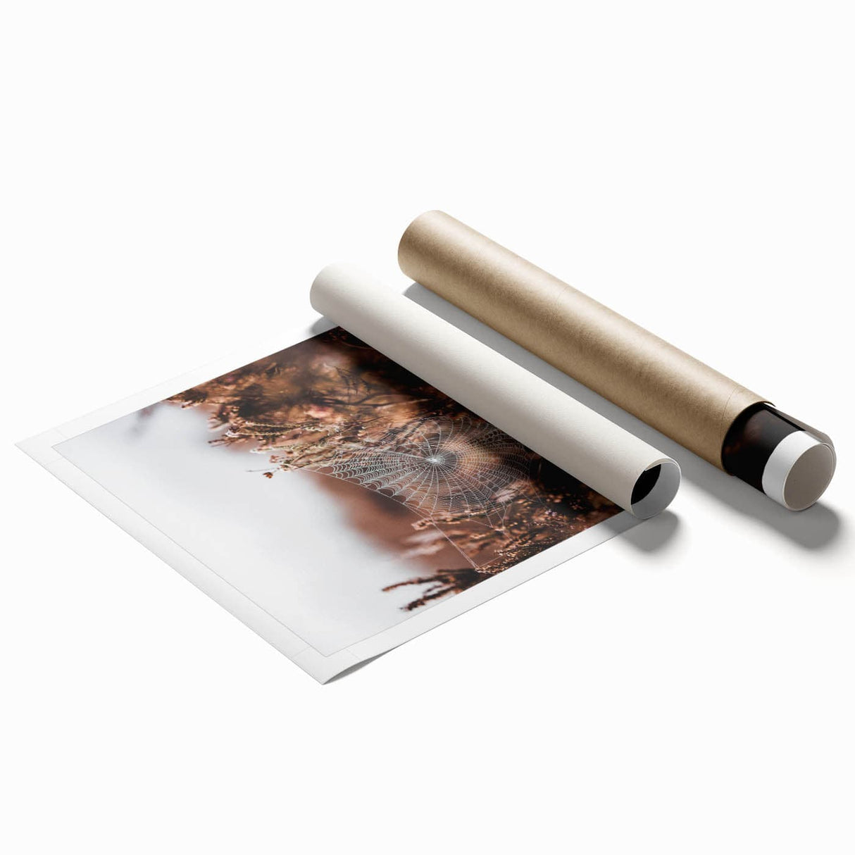 Extra large rolled canvas featuring a muted floral design in autumnal colors.
