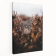 Autumn-themed abstract art on stretched canvas featuring warm orange and red tones, ideal for kitchen wall art.