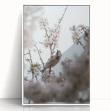 Art deco poster featuring a spring-themed illustration in pastel shades on white acrylic, ideal for nursery wall art.