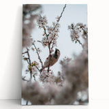 Black and white large canvas depicting a minimalist spring scene, ideal for kitchen wall art or bedroom decor.