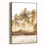 Framed canvas featuring a vintage-style landscape painting with black and gold tones, ideal for bedroom wall art.
