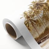 Art Deco style poster on rolled canvas, featuring vibrant summer motifs, ideal for nursery wall art.