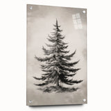 Winter-themed large abstract wall art on acrylic glass, featuring cool blue and white tones.