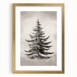 Extra large abstract art print depicting a textured winter scene in muted whites and grays, framed in gold.