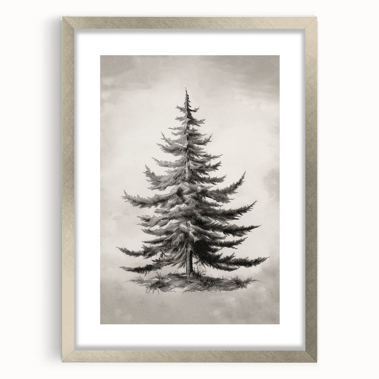 Textured abstract art print in cool blue and white tones, framed in silver, ideal for bedroom art.