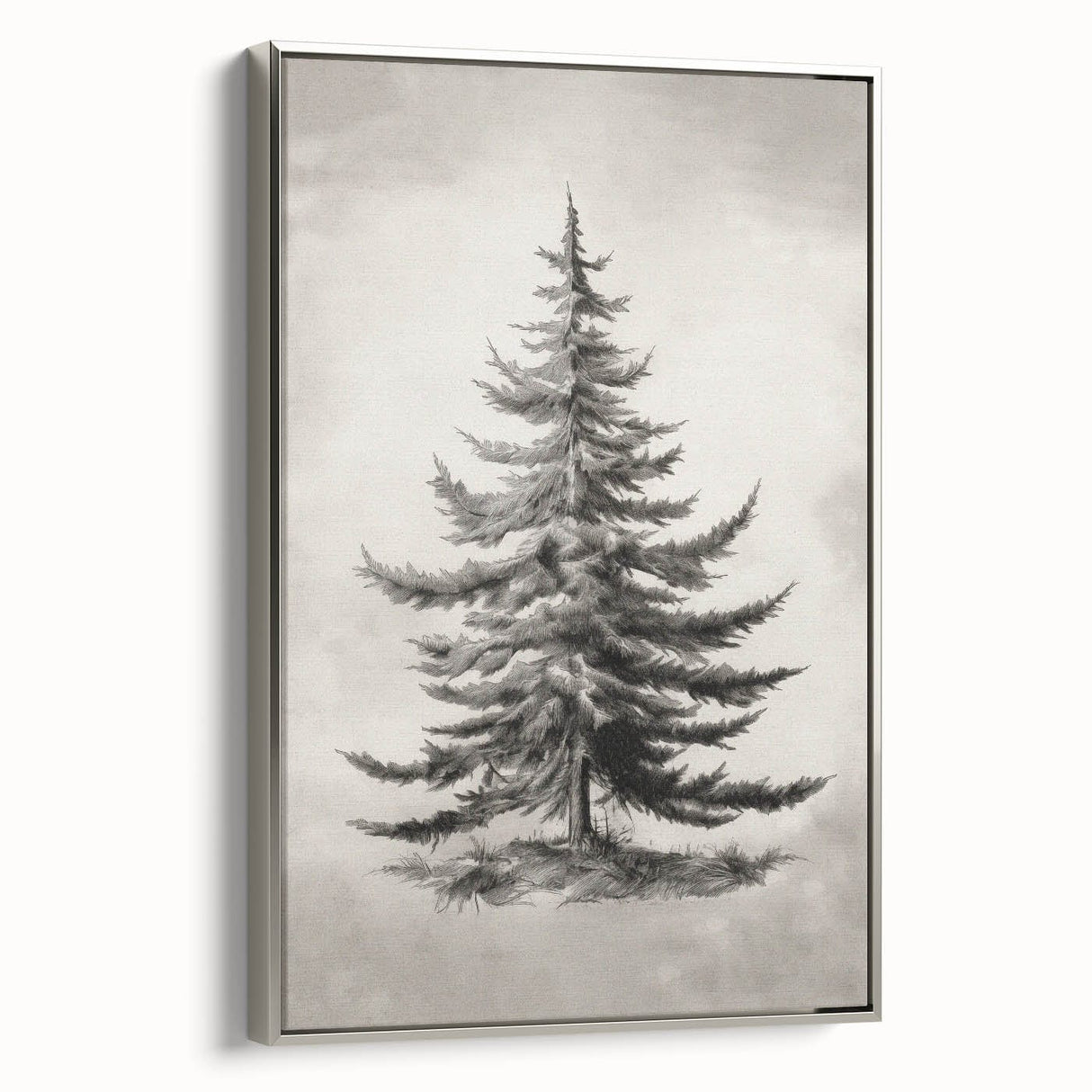 Winter landscape art painting on framed canvas, featuring a vintage poster style with a black and colorful art palette.
