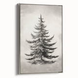 Winter landscape art painting on framed canvas, featuring a vintage poster style with a black and colorful art palette.