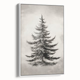 Vintage poster art of a winter scene on a framed canvas, featuring a muted color palette, ideal for living room decor.