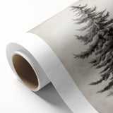 Art Deco poster featuring a winter scene with cool blue and white tones on rolled canvas, ideal for nursery wall art.